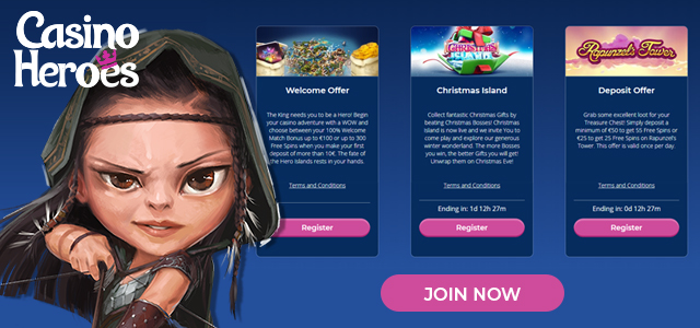 No Deposit Bonus, New Games, and Christmas Promo at Casino Heroes