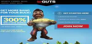 300% First-deposit Welcome Bonus in Guts Casino