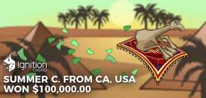 Hot $100,000 Win at Ignition Casinos in the Midst of Winter