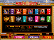 'Asian Beauty' by 'Microgaming'. Click the image to enlarge.