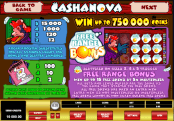 'Cashanova' by 'Microgaming'. Click the image to enlarge.