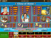 'Glory of Rome' by 'Microgaming'. Click the image to enlarge.