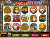 'Karate Pig' by 'Microgaming'. Click the image to enlarge.