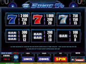 'Power Spins™- Sonic 7s' by 'Microgaming'. Click the image to enlarge.