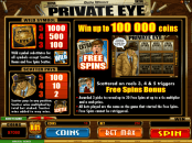 'Private Eye' by 'Microgaming'. Click the image to enlarge.