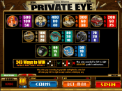 'Private Eye' by 'Microgaming'. Click the image to enlarge.