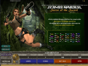 'Tomb Raider Secret of the Sword' by 'Microgaming'. Click the image to enlarge.