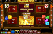 'Flaming Dice' by 'Amusnet Interactive'. Click the image to enlarge.