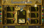 'Leonardo's Code' by 'Novomatic'. Click the image to enlarge.