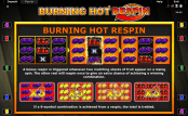 'Burning Hot Respin' by 'Novomatic'. Click the image to enlarge.